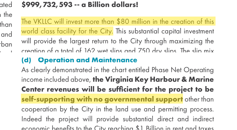 RFP response excerpt: more than $80 million invested, self-supporting with no governmental support